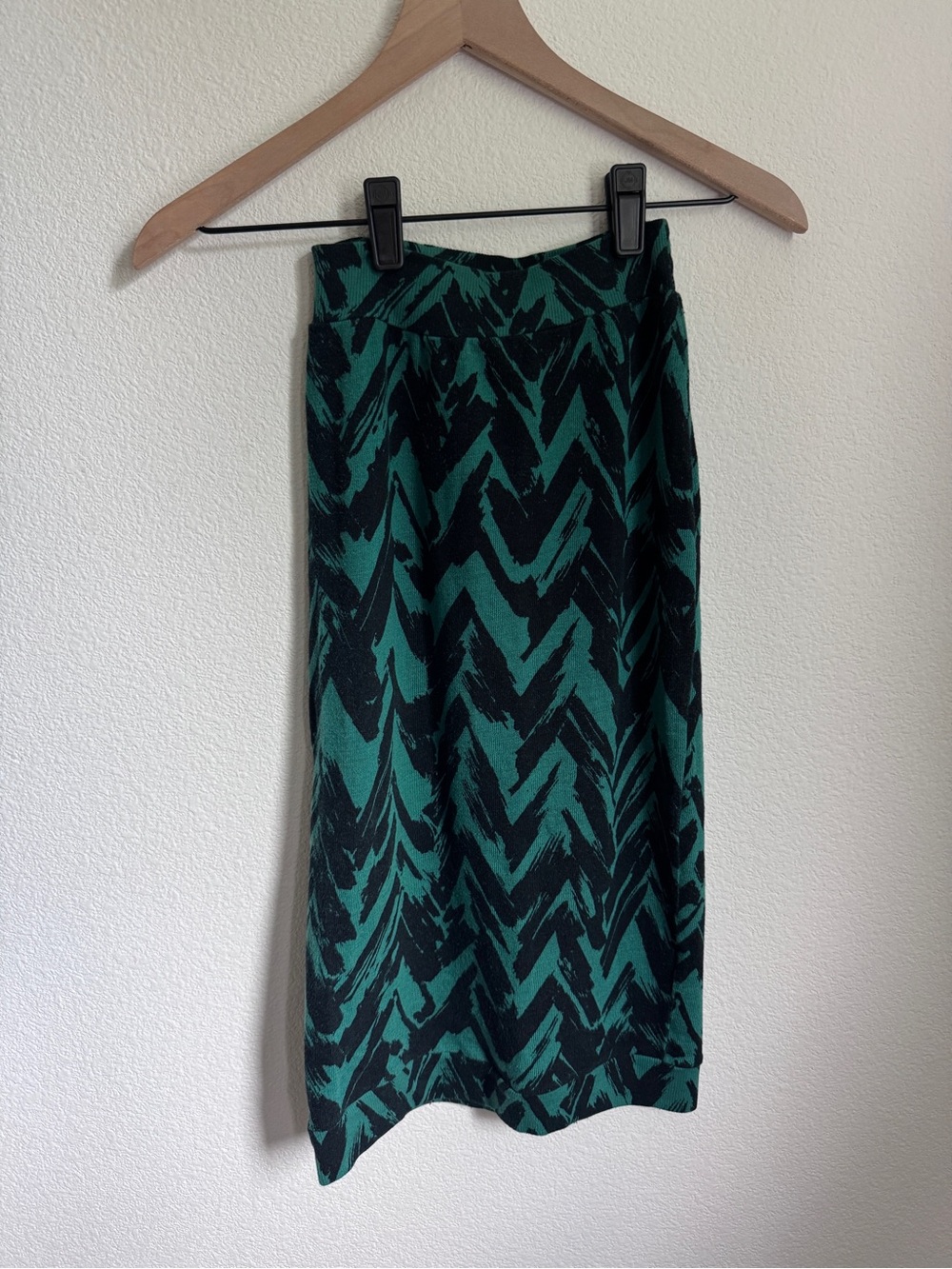 Rachel Pally Green and Black Printed Pencil Skirt